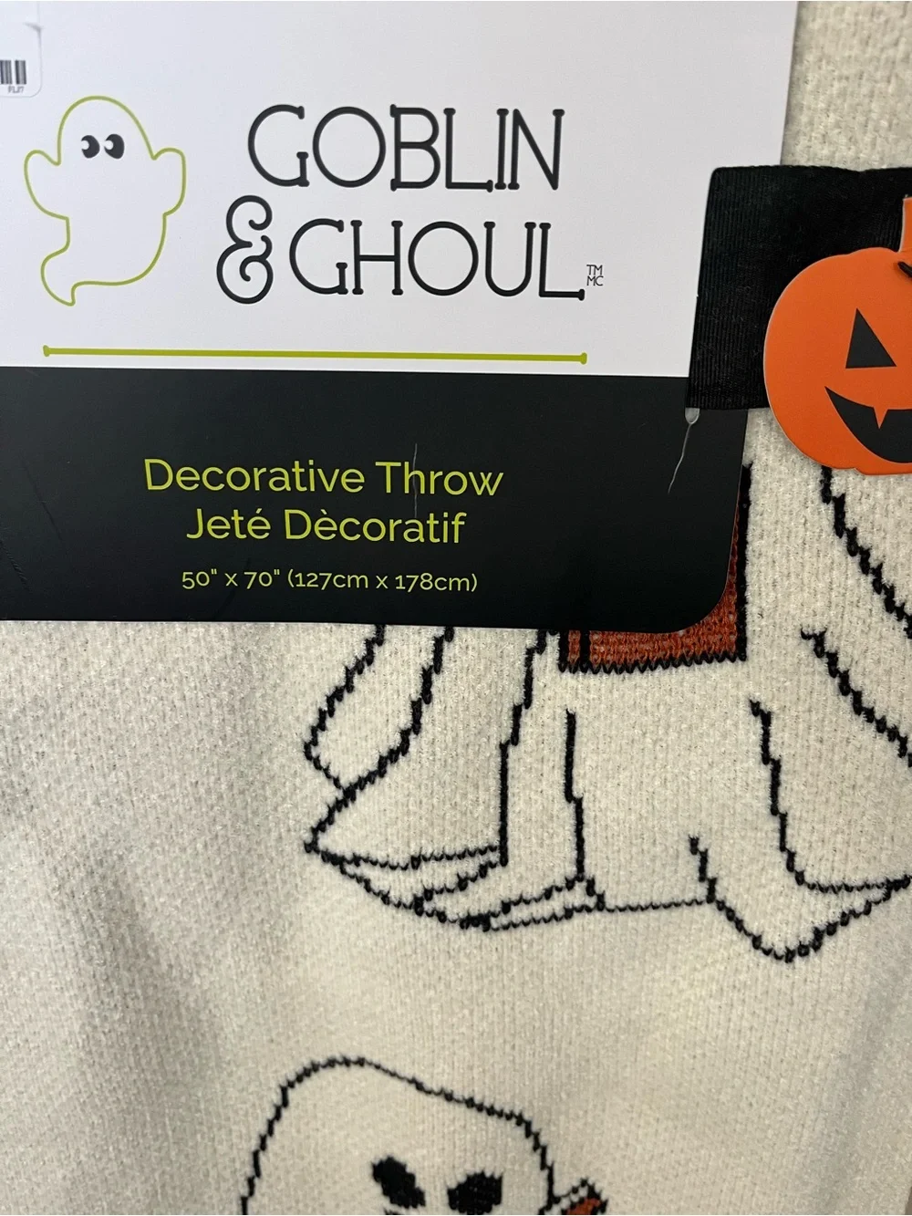 Goblin & Ghoul Ghost Reading Book Halloween Decorative Throw Blanket